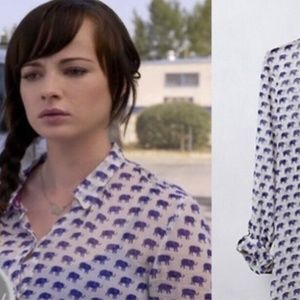 NIB Anthropologie Daytrip Violet Elephant Shirt Hei Hei XS